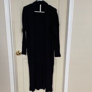 Babaton Elegant Black Knit Long Cardigan